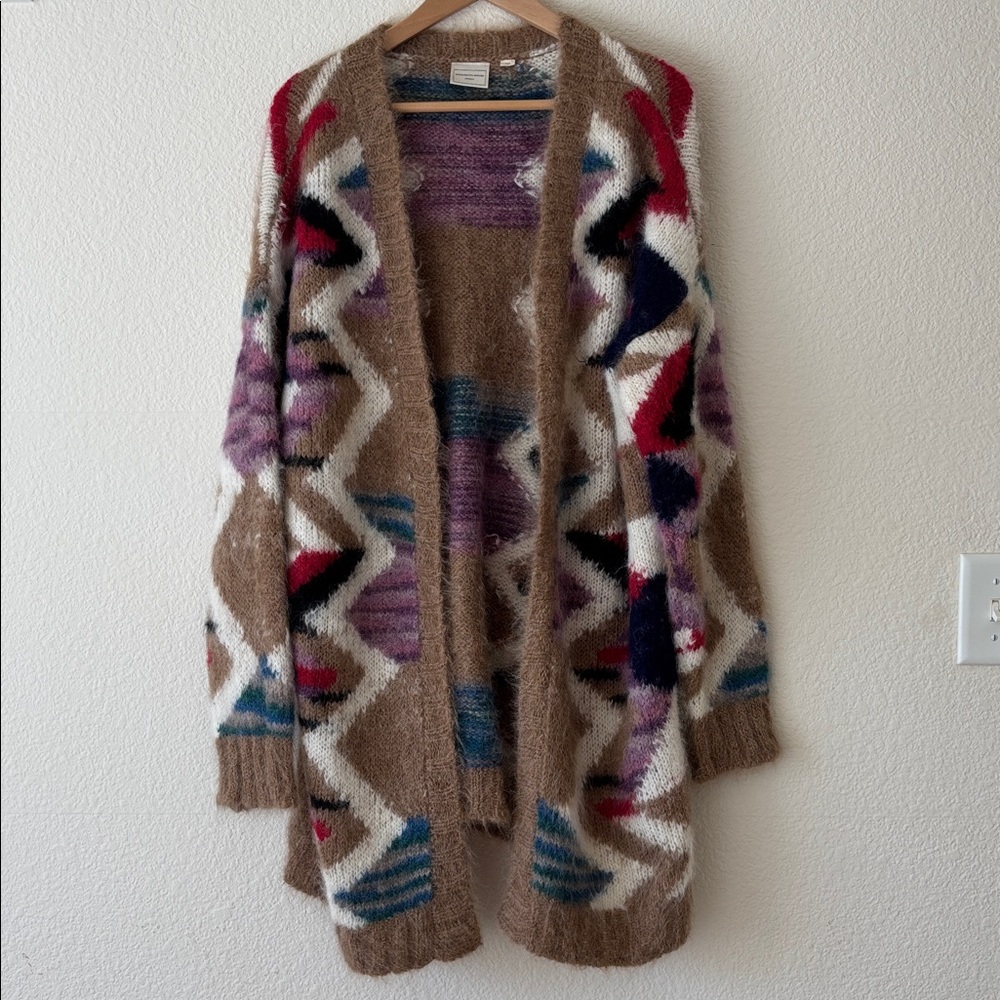 Anthropologie Moulinette Soeurs Colorful Zigzag Alpaca/Wool Cardigan Size M/L - Picture 2 of 10